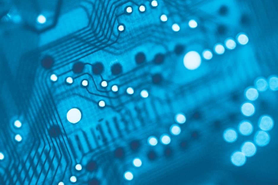 up close view of the Circuit board