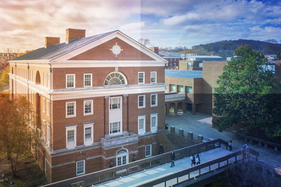 Arial view of the school of education building