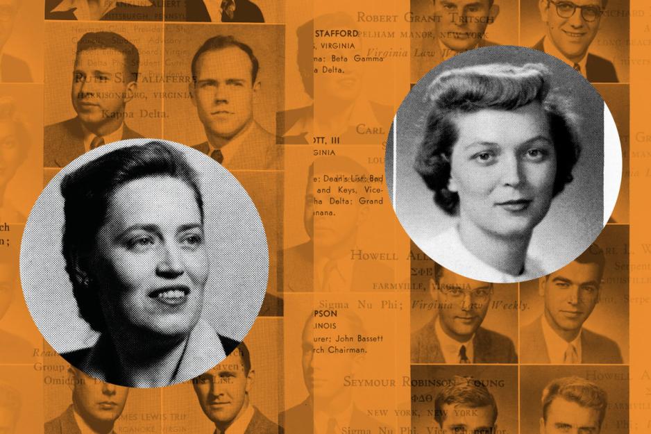 Yearbook photos of Mother and daughter Ruth and Elizabeth Taliaferro