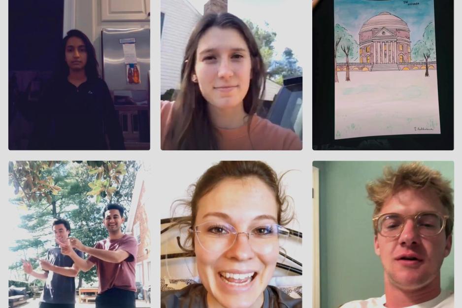 Collage of tiktok moments from uva members