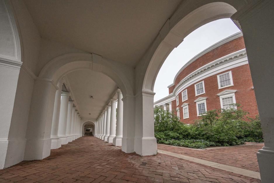 Columned walkway next to the Rotunda