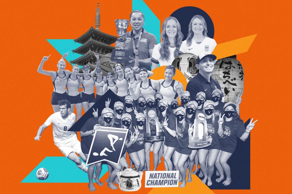 Collage of sports championship pictures