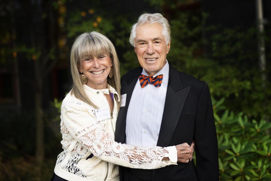 Jane Walentas, left, and her husband, David, right
