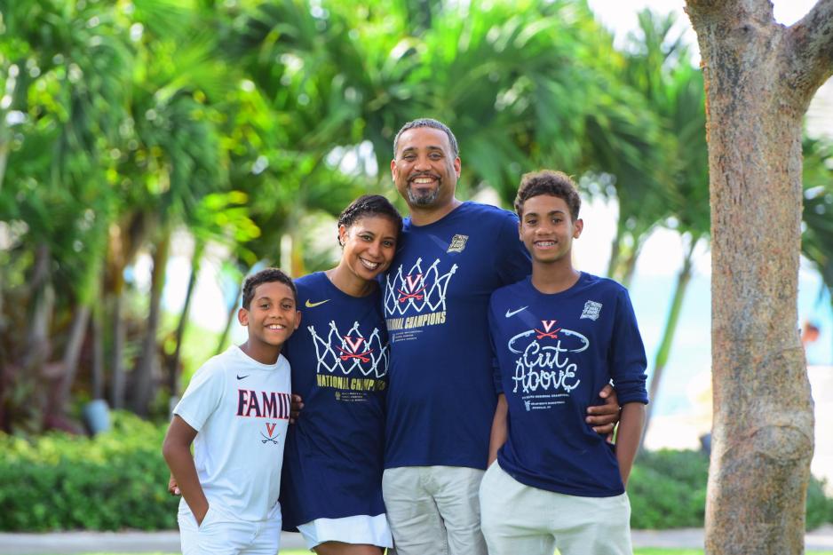 The Willifords with their sons, Cameron, left, and Austin, right, 