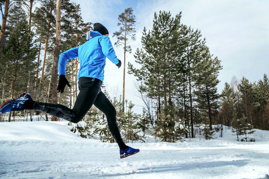 Person Running through the snow