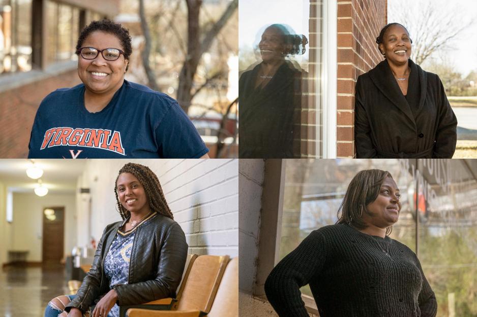 image split in four corners in each quarter of the image is a different African American women 