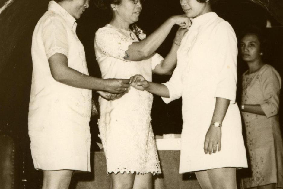 Jolly Capucao at her pinning ceremony