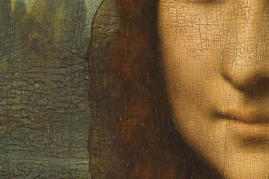up close picture of the Mona Lisa