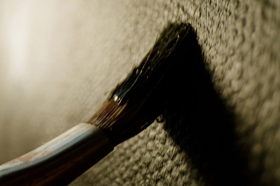 Paintbrush on canvas