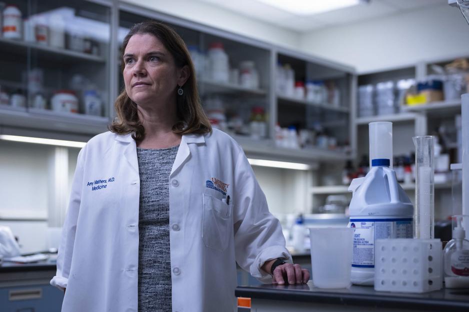 Amy Mather standing in lab