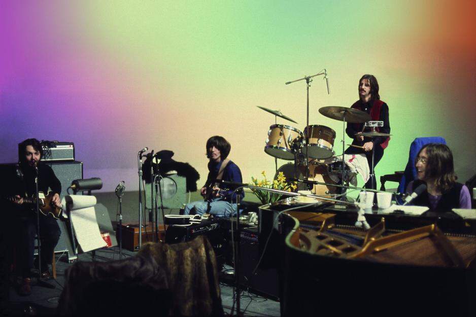 Beatles playing Music on stage