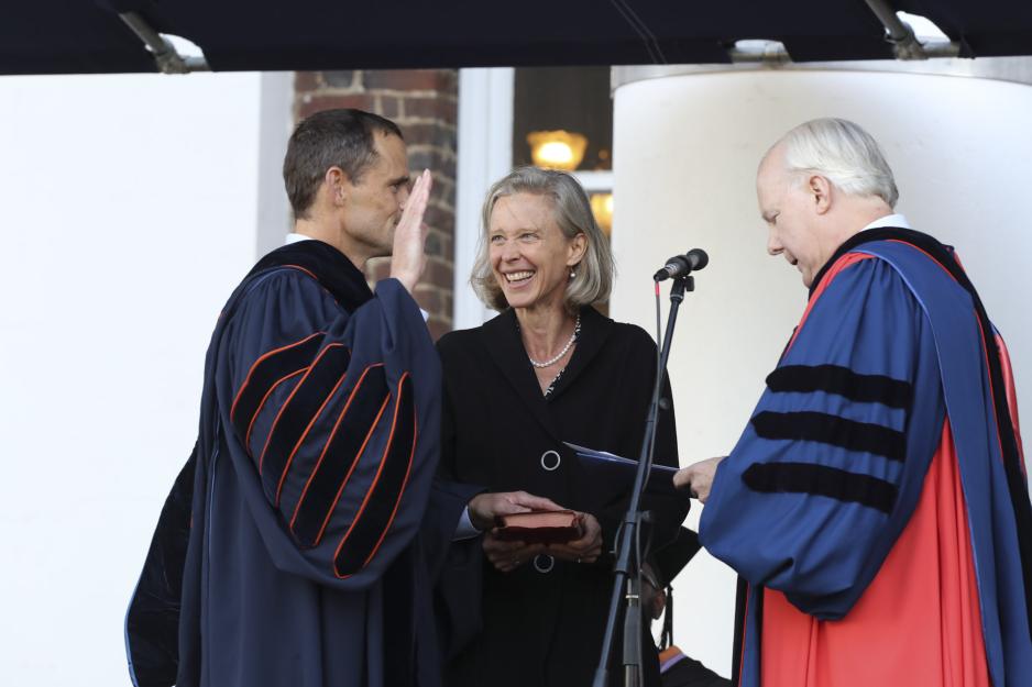  President Jim Ryan Taking an Oath during his inauguration 