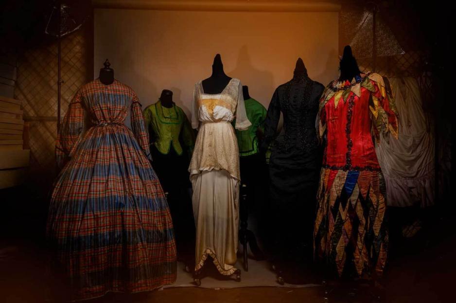 a collection of historical, dangerous dresses from the UVA Historic Clothing Collection