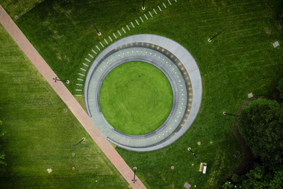 Arial view of the Memorial for Enslaved Laborers