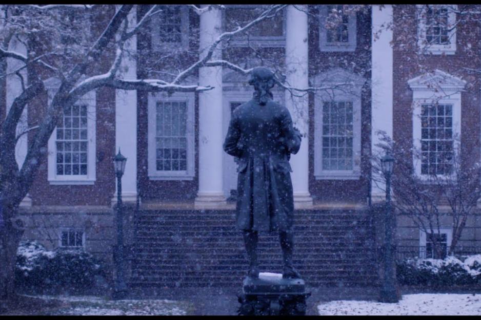 Thomas Jefferson Statue in the snow