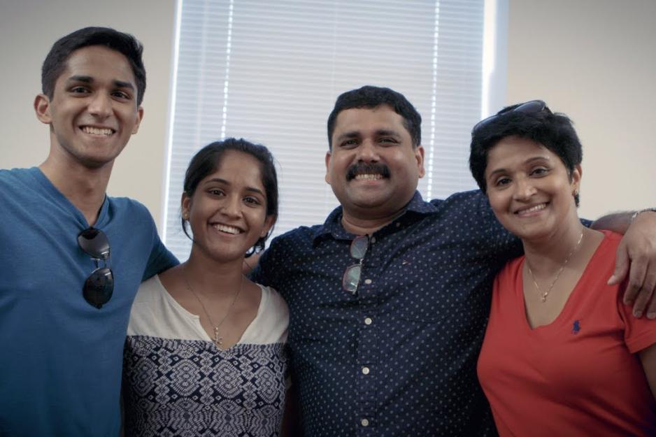  Mother, father and twins on move-in day