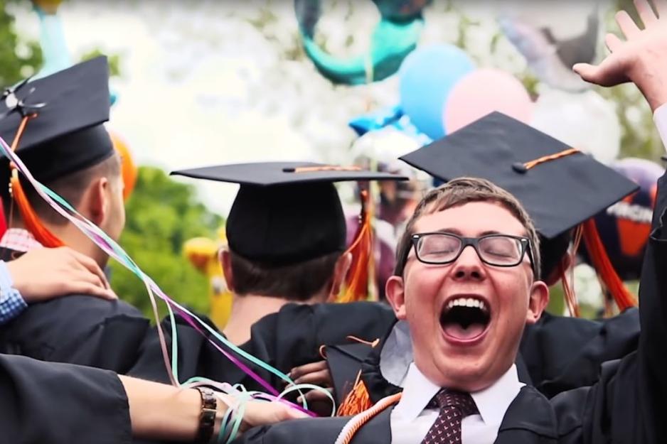 Graduate celebrates