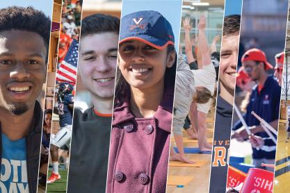 Collage of headshots and sporting events