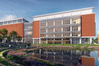 A portrait illustration of the Performing Arts Center model.