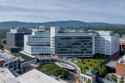 An aerial of the children's hospital