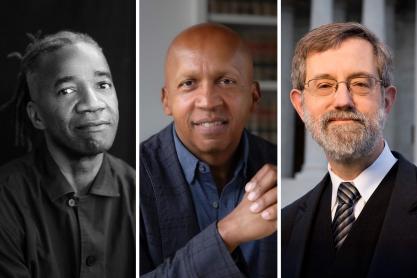 Portrait of Walter J. Hood (left), Bryan Stevenson (middle) and Edwin S. Kneedler (right) 