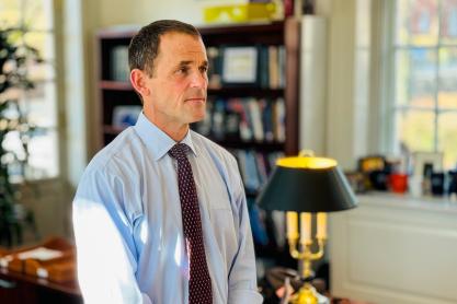 Jim Ryan in his office at UVA Madison Hall