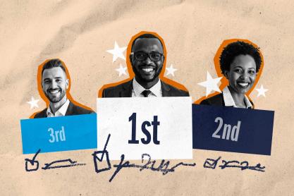 illustration of candidates in on election ballot
