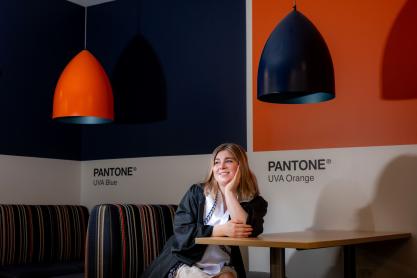 Renee Grutzik in the office of UVA’s University Communications