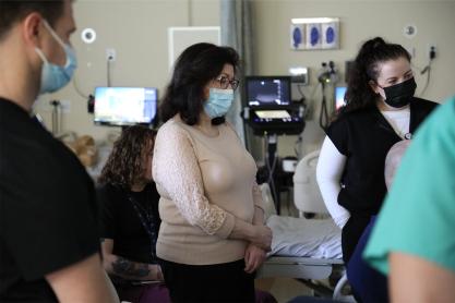 Nurses observe procedure