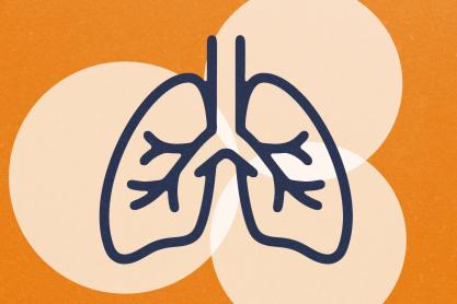 graphic of lungs in blue and orange
