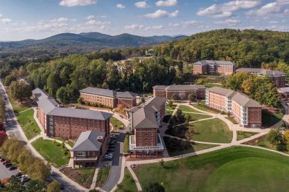 Aerial view of UVA's Alderman Road dormitories