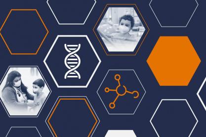 Illustration of examples of biotechnology, including gene therapy, cancer treatment, nanobots and more