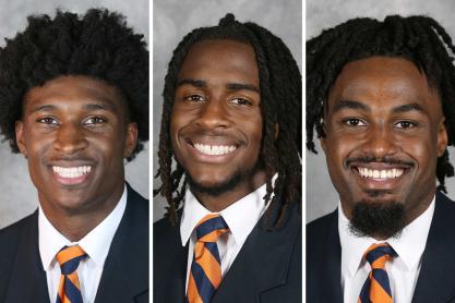 Headshots left to right: Devin Chandler, Lavel Davis Jr. and D'Sean Perry