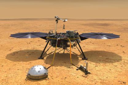 Illustration of the Mars InSight space probe