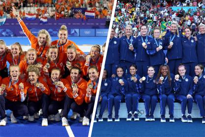 UVA’s final two medalists at the Summer Olympics fittingly wore orange and blue. On Friday, alumna Pien Dicke, left, was part of the gold-medal-winning Netherlands field hockey team. A day later, alumna Emily Sonnett was part of the gold-medal-winning U.S. women’s soccer team. 