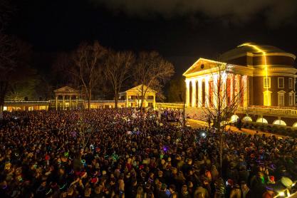 Annual Lighting of the Lawn celebration with thousands of people on the Lawn