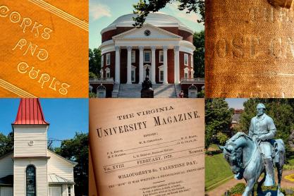 Collage of books and local landmarks