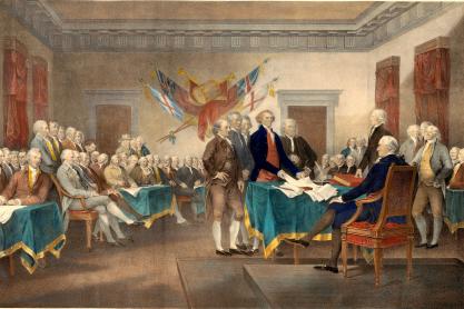 painting of the Declaration of Independence being signed