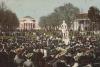 A postcard from the 1905 inauguration of Edwin A. Alderman. The statue depicted here appears to be of James Monroe. The Homer statue that today stands in that vicinity was unveiled two years later. 