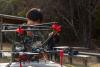 A student from Team VICTOR works on an aerial drone that can detect moving objects in the air at UVA’s Milton Airfield.