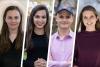 This year’s Hannah Graham Memorial Award recipients are, left to right, Brooke Adams, Sonja Kapadia, Marc Vetter and Kathryn Partlow