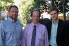 UVA engineering professors John Lach, left, and Daniel Quinn, right, are collaborating with Dr. Larry Borish, center, on the new technology. 