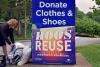 Student Ruth Checknoff leaves donations in one of six Goodwill donation boxes deployed during this year’s “Hoos ReUse” campaign. 