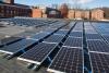 UVA generates enough solar power on Grounds to power 100 American homes for a year, with arrays atop Ruffner Hall (above), the UVA Bookstore, Clemons Library, Skipwith Hall and the Alderman Substation. 