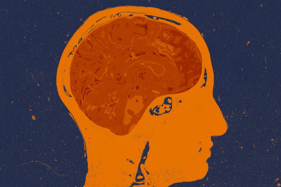 illustration of a human head MRI scan