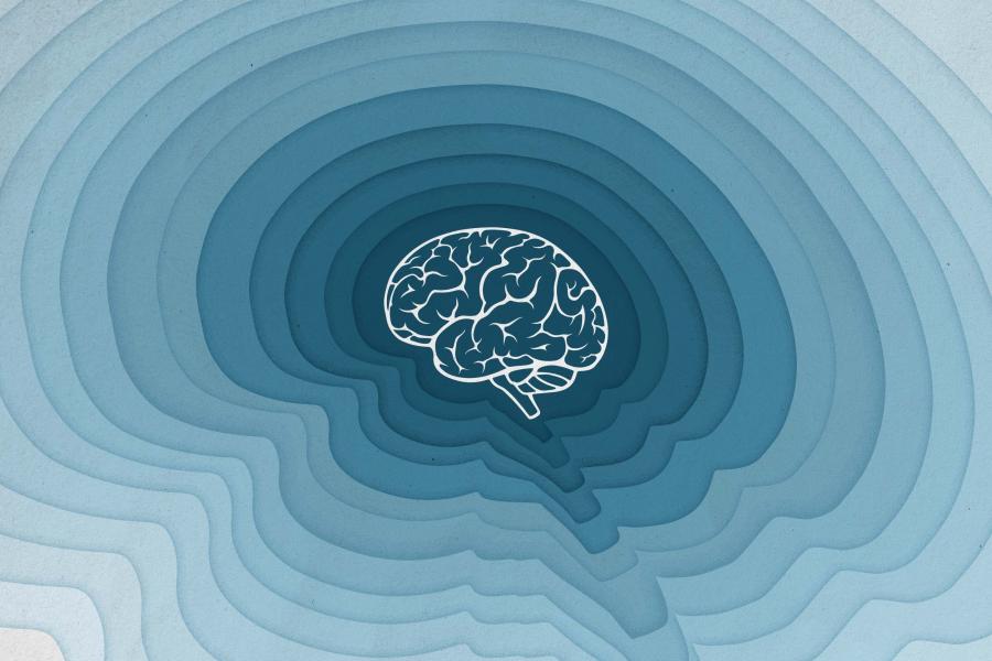 Illustration of a brain rippling out off frame