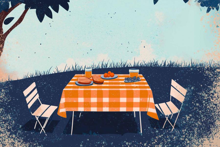 Illustration of a picnic table