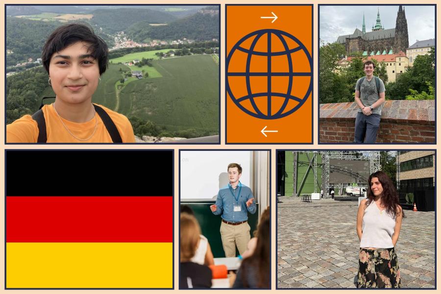 Collage of four UVA students in Germany