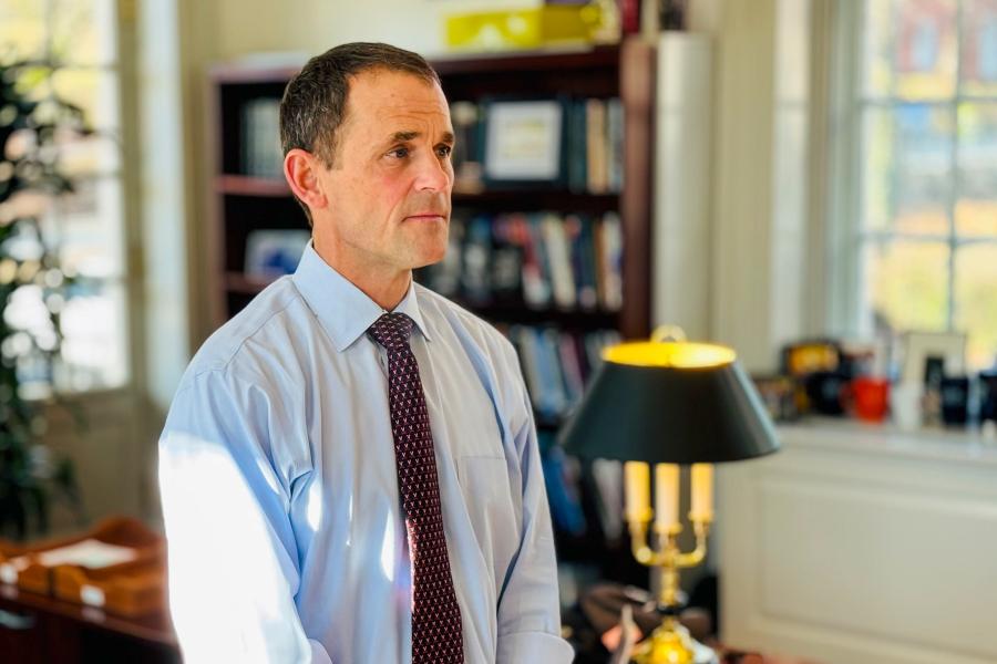 Jim Ryan in his office at UVA Madison Hall