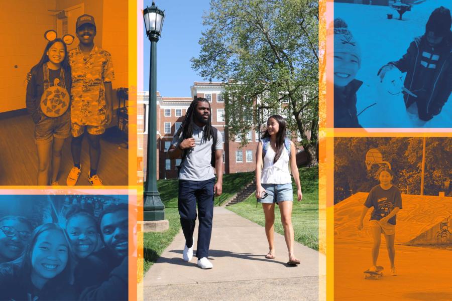 A collage of Andrew Spencer and SuLing Llanes-Trexler through out UVA
